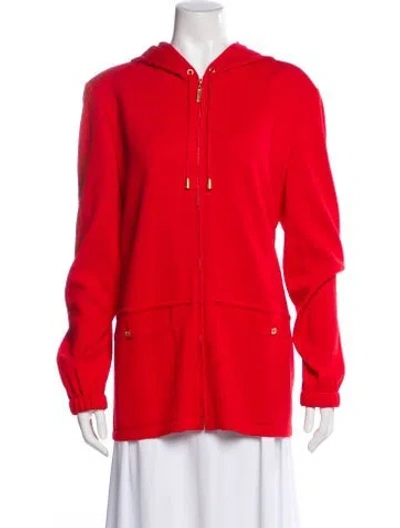 Pre-owned St John Wool Jacket In Red