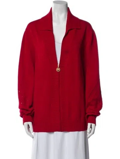 Pre-owned St John Wool Jacket In Red