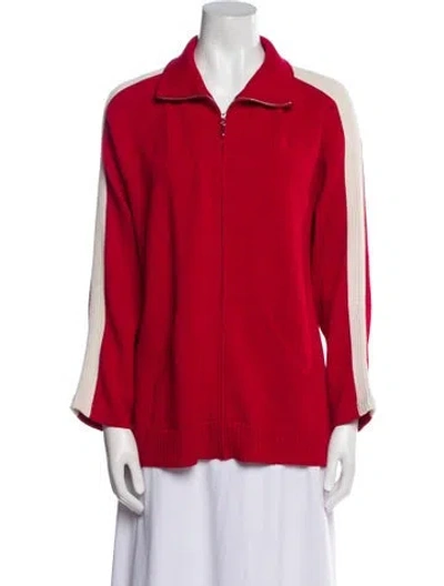 Pre-owned St John Wool Jacket In Red