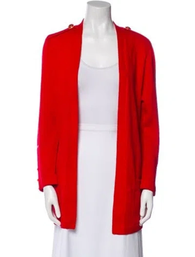 Pre-owned St John Wool Jacket In Red