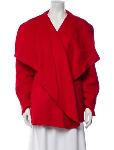 Pre-owned St John Wool Jacket In Red