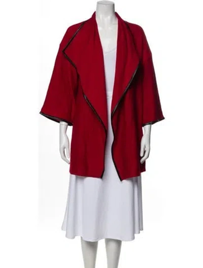 Pre-owned St John Wool Jacket In Red