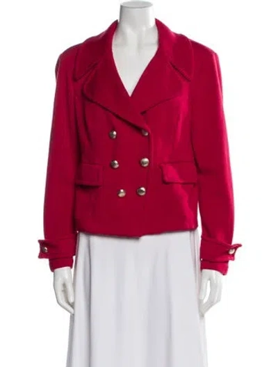 Pre-owned St John Wool Jacket In Red