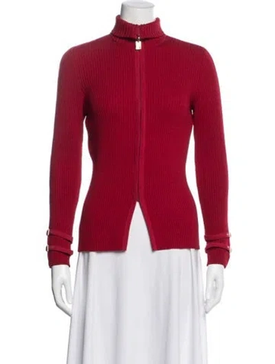 Pre-owned St John Wool Jacket In Red
