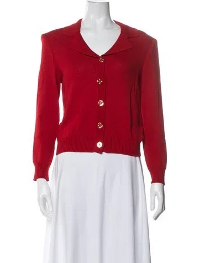 Pre-owned St John Wool Jacket In Red