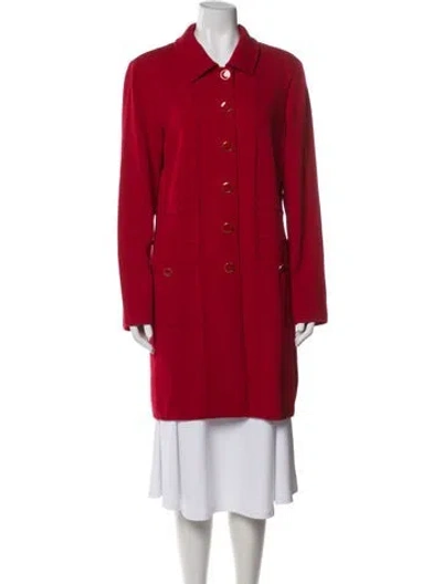 Pre-owned St John Wool Jacket In Red