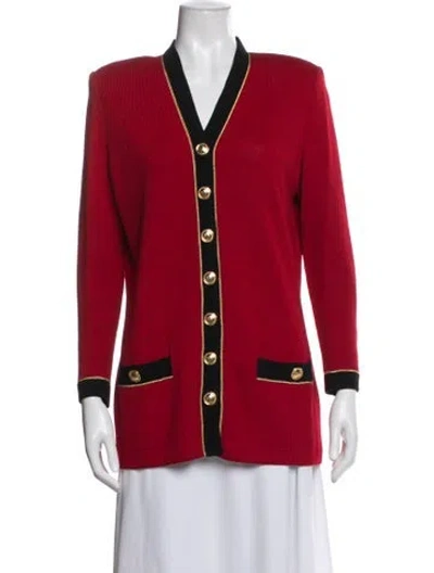 Pre-owned St John Wool Jacket In Red