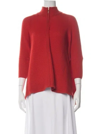 Pre-owned St John Wool Jacket In Red