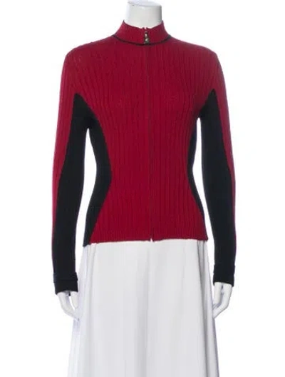 Pre-owned St John Wool Jacket In Red