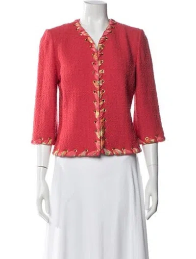 Pre-owned St John Wool Jacket In Red