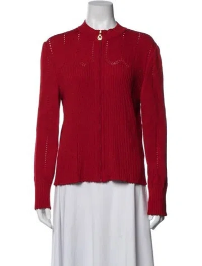Pre-owned St John Wool Jacket In Red
