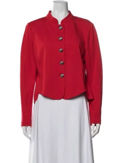 Pre-owned St John Wool Jacket In Red