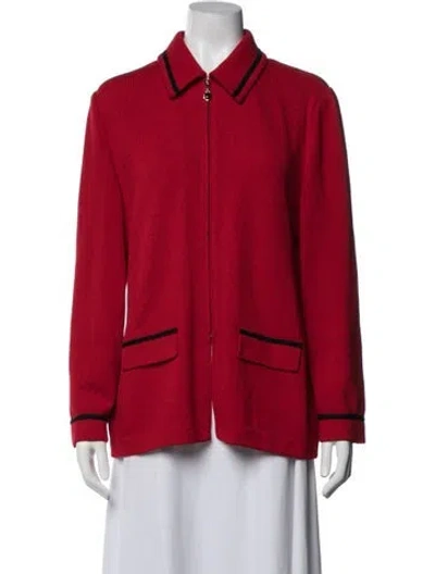 Pre-owned St John Wool Jacket In Red