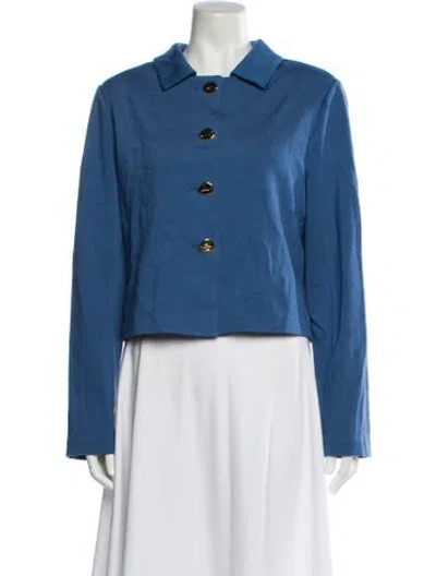 Pre-owned St John Wool Jacket W/ Tags In Blue