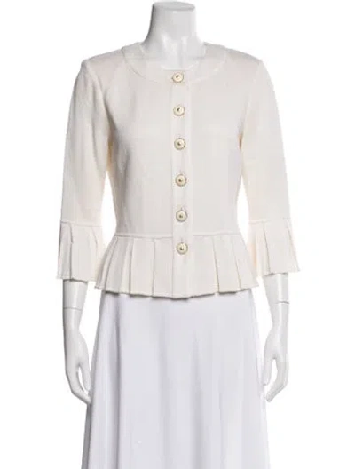 Pre-owned St John Wool Jacket In White
