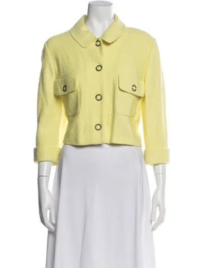 Pre-owned St John Wool Jacket In Yellow