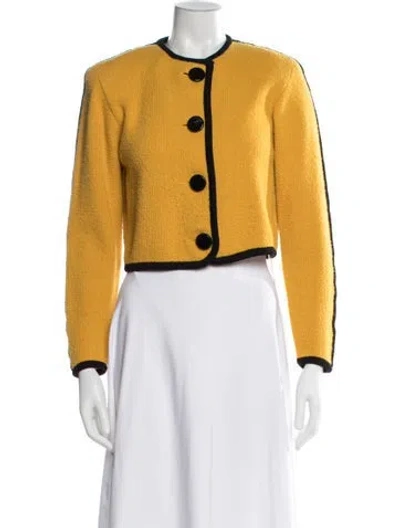 Pre-owned St John Wool Jacket In Yellow