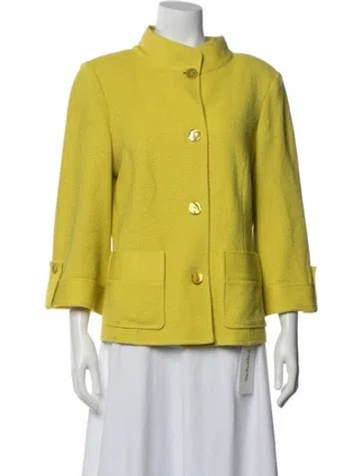 Pre-owned St John Wool Jacket In Yellow