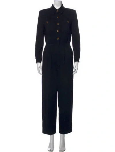Pre-owned St John Wool Jumpsuit In Black