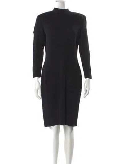 Pre-owned St John Wool Knee-length Dress In Black
