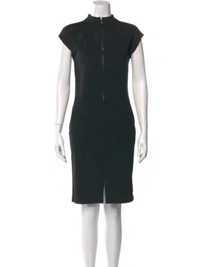 Pre-owned St John Wool Knee-length Dress In Black
