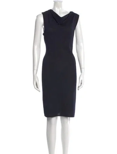 Pre-owned St John Wool Knee-length Dress In Black