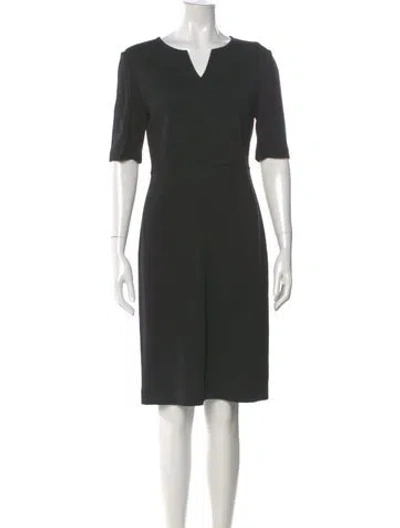 Pre-owned St John Wool Knee-length Dress In Black