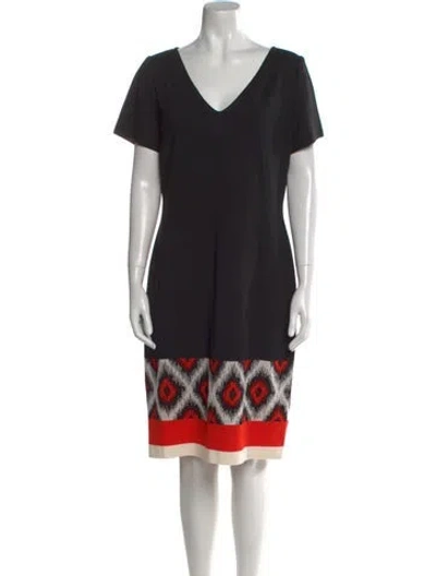 Pre-owned St John Wool Knee-length Dress In Black