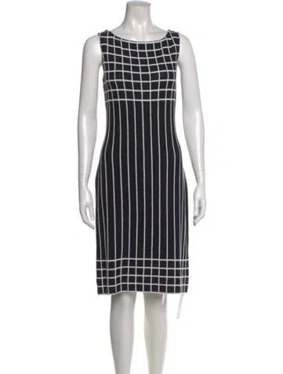 Pre-owned St John Wool Knee-length Dress In Black