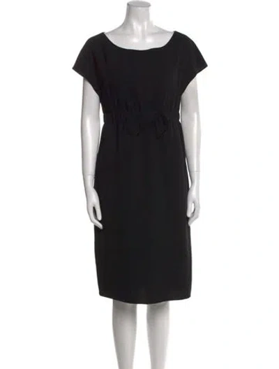 Pre-owned St John Wool Knee-length Dress In Black