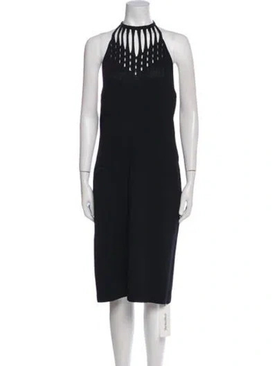Pre-owned St John Wool Knee-length Dress In Black