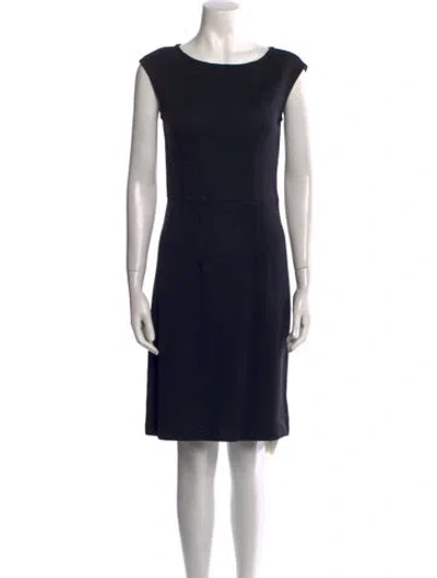Pre-owned St John Wool Knee-length Dress In Black