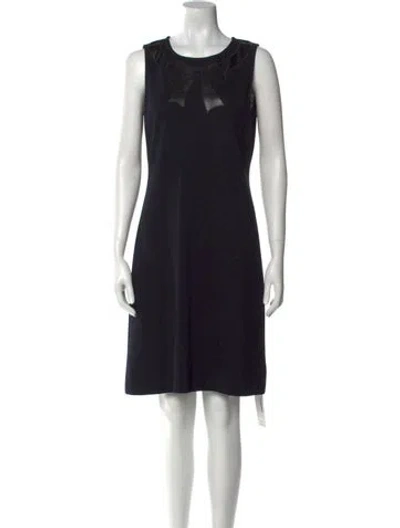 Pre-owned St John Wool Knee-length Dress In Black