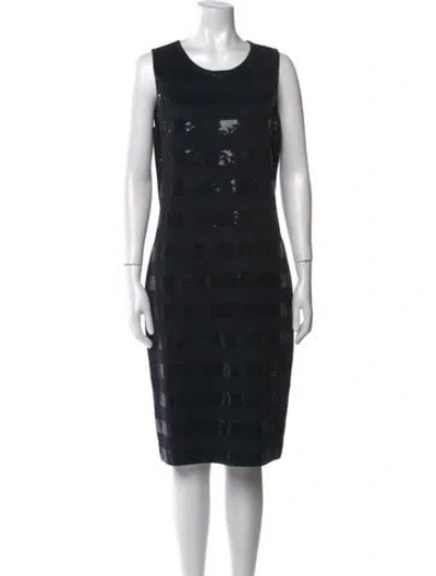 Pre-owned St John Wool Knee-length Dress In Black
