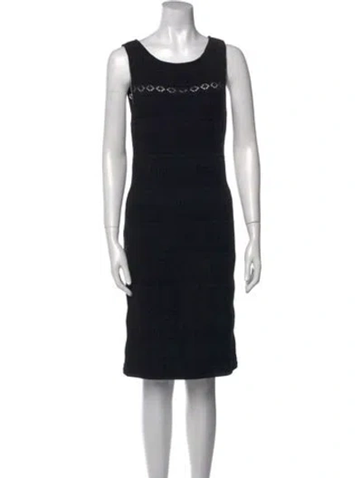 Pre-owned St John Wool Knee-length Dress In Black