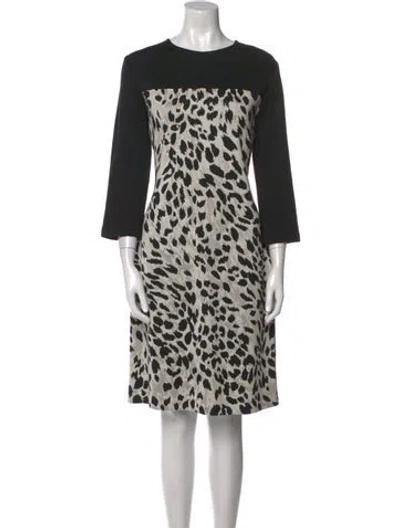 Pre-owned St John Wool Knee-length Dress In Black