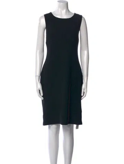 Pre-owned St John Wool Knee-length Dress In Black