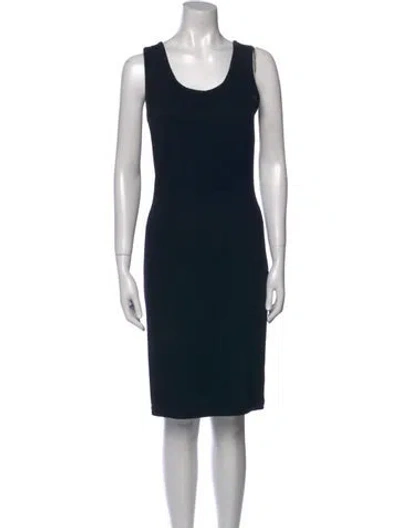 Pre-owned St John Wool Knee-length Dress In Black