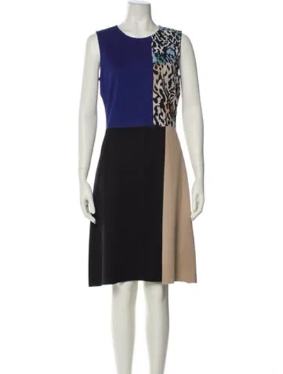 Pre-owned St John Wool Knee-length Dress In Black