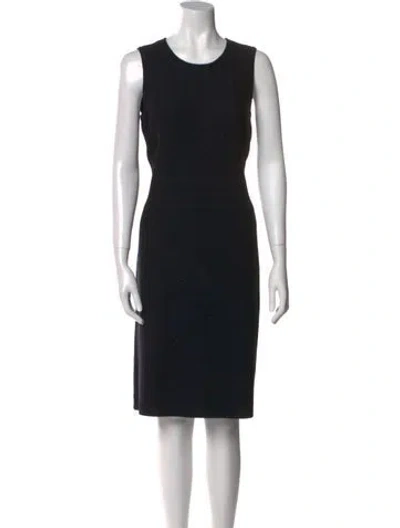 Pre-owned St John Wool Knee-length Dress In Black