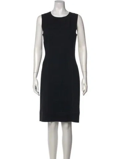 Pre-owned St John Wool Knee-length Dress In Black