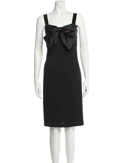 Pre-owned St John Wool Knee-length Dress In Black
