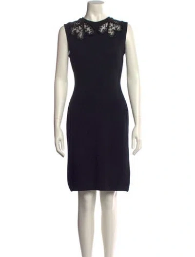 Pre-owned St John Wool Knee-length Dress In Black