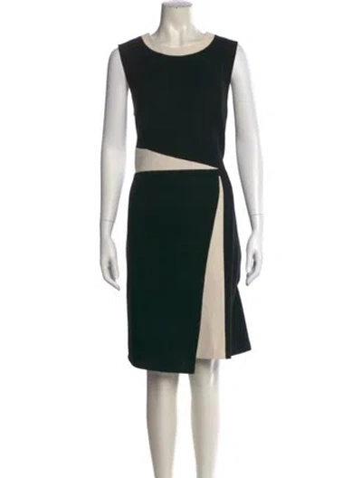 Pre-owned St John Wool Knee-length Dress In Black