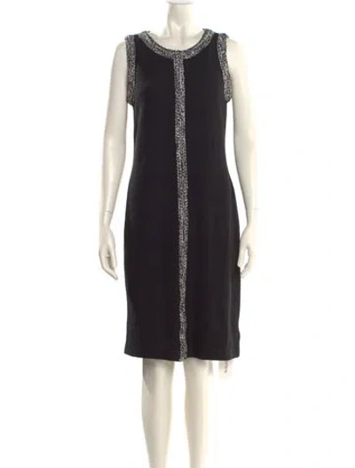 Pre-owned St John Wool Knee-length Dress In Black