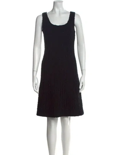 Pre-owned St John Wool Knee-length Dress In Black