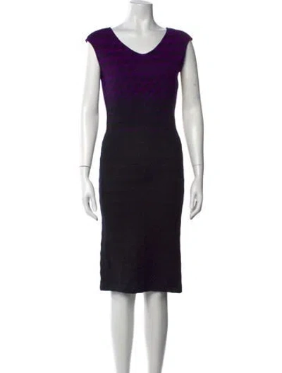Pre-owned St John Wool Knee-length Dress In Black