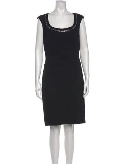 Pre-owned St John Wool Knee-length Dress In Black
