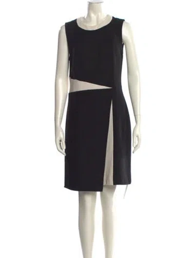 Pre-owned St John Wool Knee-length Dress In Black