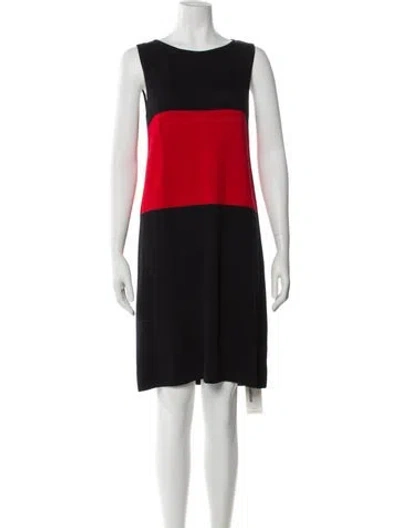 Pre-owned St John Wool Knee-length Dress In Black